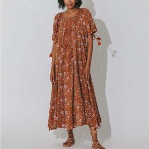 Cleobella bnwt Mahani kaftan dress terracotta floral